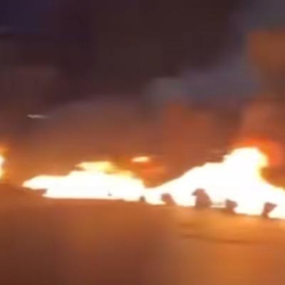 Tyres set on fire in Tajoura near Bifi intersection in protest over the death of Abdelmonem Al-Marimi
