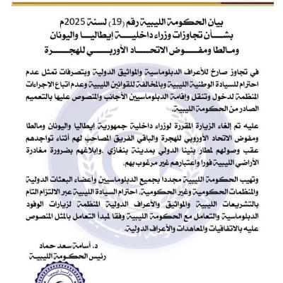 Libyan Government Declares EU Migration Commissioner and Interior Ministers of Italy, Greece, and Malta Persona Non Grata for Violating Sovereignty